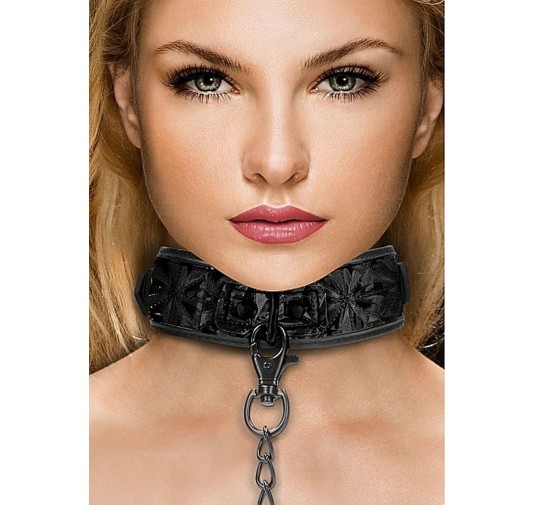 Luxury Collar with Leash - Black